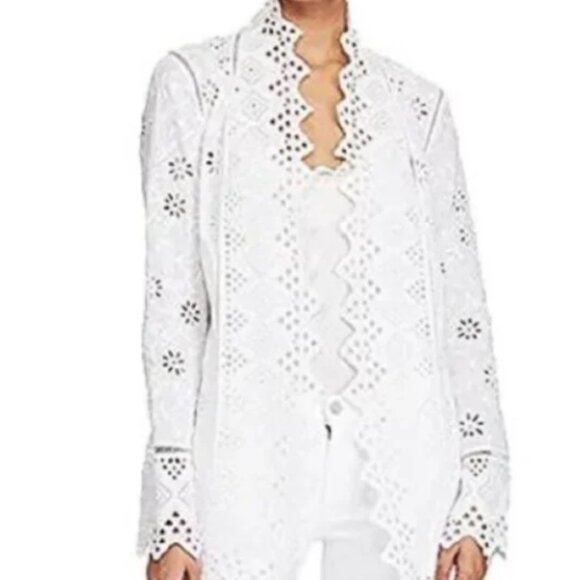 Ralph Lauren Broderie Anglaise Open Front Jacket Size XL New - Picture 2 of 7